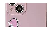 Caseative Matching Phone Cases for Couples Cartoon Cute Dinosaur Matte Compatible with iPhone Case (Pink,iPhone 8/7 Plus)