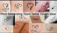 Most demanding classy minimal heart tattoo design ideas for girls/ Heart tattoo design collection