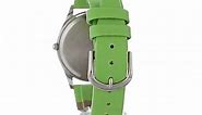 Whimsical Watches Women's S0910008 Imitation Birthstone: August Light Green Leather Watch