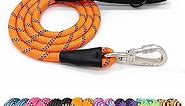 ZALER Rope Dog Leash, 4/5/6/10/15/20/30/50 Foot Reflective Dog Leashes with Carabiner, Heavy Duty Dog Lead for Large and Medium Dogs (4FT, Orange)