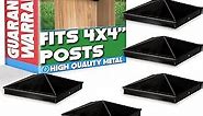 GreenLighting 4x4 Aluminum Pyramid Post Cap Cover (Black 8 Pack) Fits 4x4 Nominal Wood (True 3.5 x 3.5) Powder Coated Matte Outdoor Post Caps Cover, Fence Wood Post, Decking, Waterproof