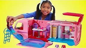 Wendy Pretend Play w/ Barbie Dream Camper Bus & Disney Princess Baby Doll Girl Toys