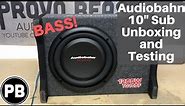 Audiobahn 10" Down-Firing Sub Unboxing and Testing | TQ10DF