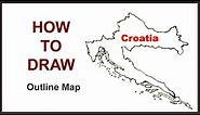 How to draw Croatia map | Outline map of Croatia