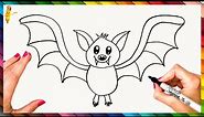 How To Draw A Bat Step By Step 🦇 Bat Drawing Easy