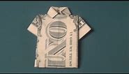 How To Make a Dollar Bill T-Shirt Origami - Fun Tutorial - Shirt with Collar