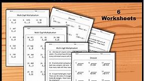 5th Grade Multi-Digit Multiplication and Division Worksheet Practice Set