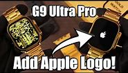 Latest G9 Ultra Pro (Gold) Smartwatch - 49mm, 3 Straps, Add Apple Logo , Custom Watch Faces & More!