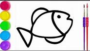 Coloring pages |how to draw color fish drawing | Fish 🐠 drawing for beginners by Arya| (#54)