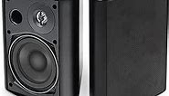 Herdio 5.25 Inch Indoor Outdoor Bluetooth Speakers Patio Waterproof Wired Wall Mount System 300 Watts (Black)