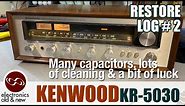 Kenwood KR-5030 Stereo Receiver restoration pt 2. Many capacitors, cleaning, and a bit of luck.