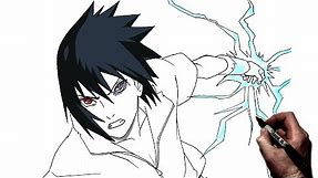 How To Draw Sasuke (Chidori) | Step By Step | Naruto