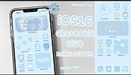 iOS16 Aesthetic Light Blue homescreen🐳 | make your phone aesthetic