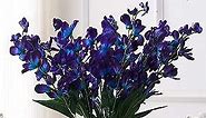 Carlita's Blooms,15pcs Galaxy Orchid Stems Artificial Purple Blue Orchid Stems Turquoise Orchids Island Orchid Silk Flowers Fabric Flowers for Wedding Decorations,Blue,purple