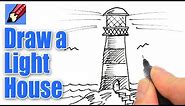 How to Draw a Lighthouse Real Easy