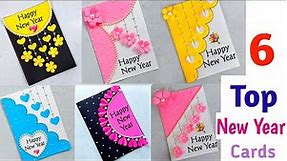 6 Easy & Beautiful Greeting Card For New Year 2024/new year card easy/Card making idea for new year