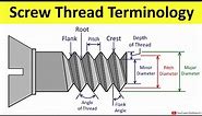 Screw Thread Terminology | Flank, Pitch, Root, Crest | Thread terms and Nomenclature | Metrology