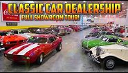 CLASSIC CAR DEALERSHIP!!! - MASSIVE SHOWROOM! - Full Tour! - Hot Rods - Muscle Cars - Antique Cars!