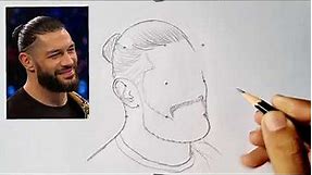 WWE Romain Reigns drawing // How to draw Romain Reigns