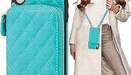 Bocasal Crossbody Wallet Case for iPhone Xr, RFID Blocking PU Leather Zipper Handbag Purse Flip Cover, Kickstand Folio Case with Card Slots Holder Wrist Strap Lanyard 6.1 Inch (Mint Green)