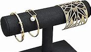 MOOCA Linen-Covered Wood Jewelry Display for Bracelets, Bangles, and Watches - Ideal for Home Organization, Stores, Tradeshows, and Showcases - 7 3/4 W x 2 3/4 D x 5 H in, Black Linen