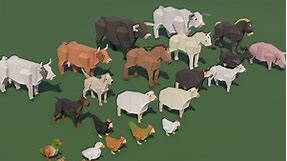 Farm animals & Farmer animated - Low Poly by Ursa Assets