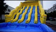 Giant Triple Lane Inflatable Water Slide With Pool