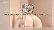 Maxjoy for AirPod 3rd Generation Case with Lock, Flower AirPod 3 Case Hard Protective iPod 3rd Gen Cover for Women Men with Keychain Lock Clip Compatible AirPods 3rd Generation 2021, Floral