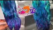 Toning 613 Hair| Aqua Blue Hair Transformation| DIY Water Color Method| Adore Dye