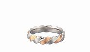 Women's Stainless Steel with Rose Gold Plating Ring