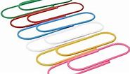 Coideal Super Large Paperclips Colored, 30 Pack 4 Inch Jumbo XL Mega Paper Clips Holder Vinyl Coated Assorted Color for Office (10 cm)
