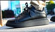 Alexander McQueen Oversized Sneaker On Foot Review All Black Version