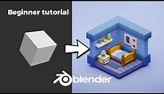 Blender 3D - Create a 3D Isometric BEDROOM in 15 minutes | Beginner Tutorial