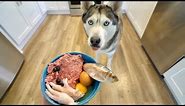 What Feeding Raw Breakfast Every Morning Looks Like With My Husky!