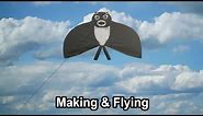 Bat kite making DIY at home easy simple way - bat kite making and flying tutorial