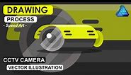 THE PROCESS OF DAWING A CCTV SECURITY CAMERA VECTOR ILLUSTRATION IN AFFINITY DESIGNER - SPEED ART