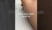 What does math stand for