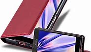 Cadorabo Book Case Compatible with Sony Xperia Z5 Compact in Apple RED - with Magnetic Closure, Stand Function and Card Slot - Wallet Etui Cover Pouch PU Leather Flip