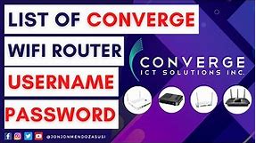 Converge Admin Username and Password | Default WiFi Router Access