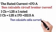 How to calculate cable size in 3 phase circuits