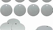 StayMax 1.5 Inch Round Metal Engraving Blanks Stamping Blanks with Hole Stainless Steel Blank Tags 25 Pack