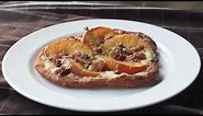 Fried Peach & Pancetta Pizza - Fried Pizza Dough topped with Peaches and Pancetta