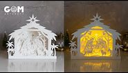 How to make Nativity Scene Lanterns Shadow Box SVG - Merry Christmas Paper Cut