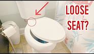 Fix loose toilet seat - replace hinge bolts - EASY DIY