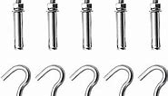 Concrete Wall Hook, 304 Stainless Steel Expansion Hook Heavy Duty Concrete Hook Open Cup Hook Expansion Bolts for Concrete Wall (M8-10Pack)