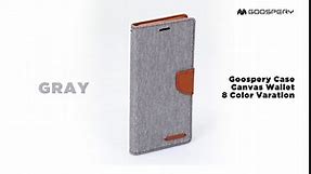 GOOSPERY Canvas Wallet for LG V40 ThinQ Case (2018) Denim Stand Flip Cover (Orange)