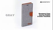 GOOSPERY Canvas Wallet for LG V40 ThinQ Case (2018) Denim Stand Flip Cover (Orange)