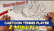 How to draw a CARTOON TENNIS PLAYER