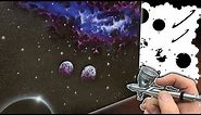 Airbrushing a Space Scene using AirShot Stencils
