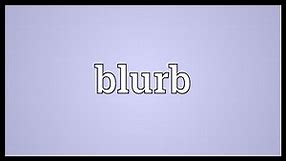 Blurb Meaning